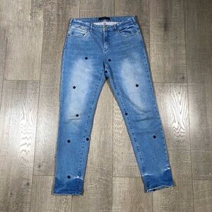 Scotch & Soda Women’s Star Print Embroidered petite Ami Slim Boyfriend Jeans Siz